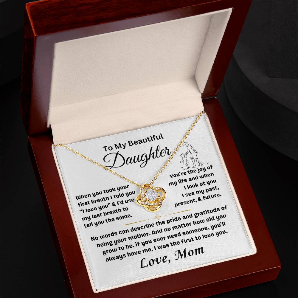 To My Daughter - Love Knot Necklace Gift Set - TJ061