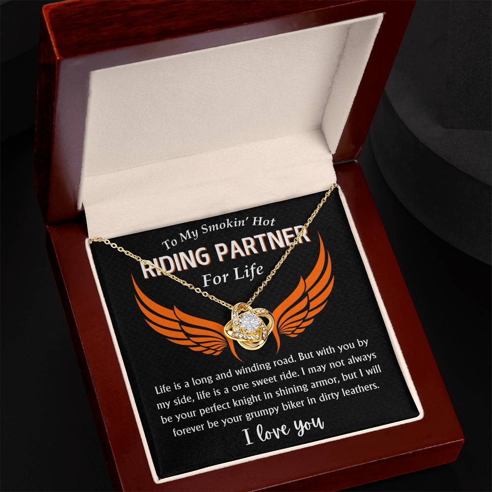 To My Smokin' Hot Riding Partner - Love Knot Necklace - TJ087