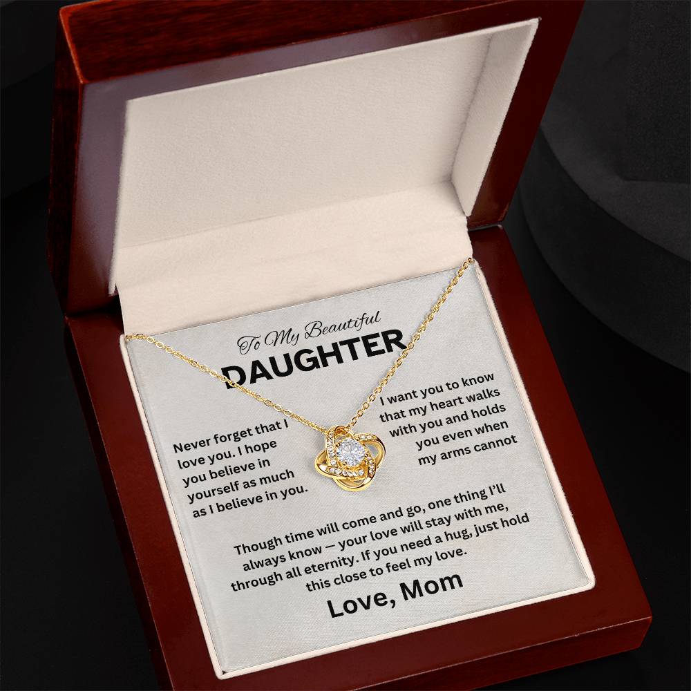 To My Daughter - Love Knot Necklace Gift Set - TJ061