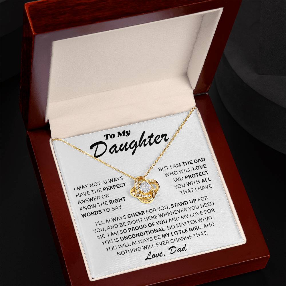 To My Daughter - Love Dad - Love Knot Necklace - TJ073