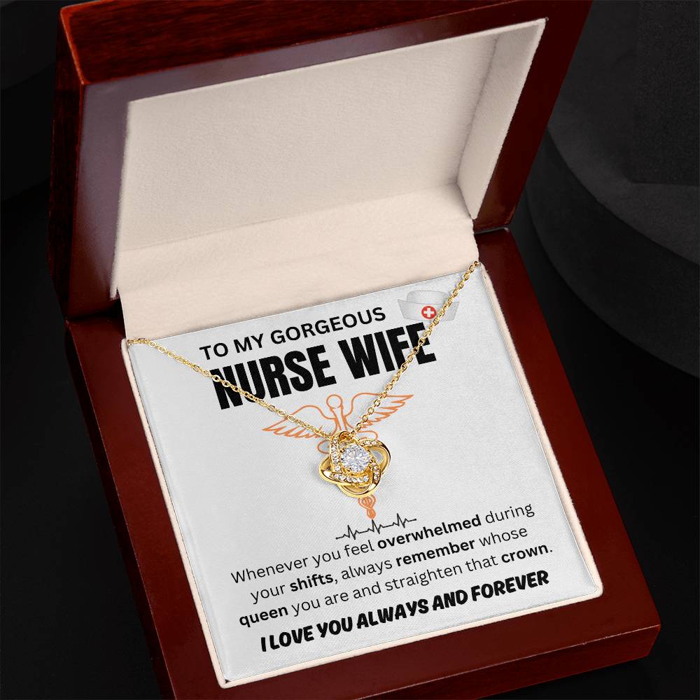 To My Gorgeous Nurse Wife - Love Knot Necklace - TJ051