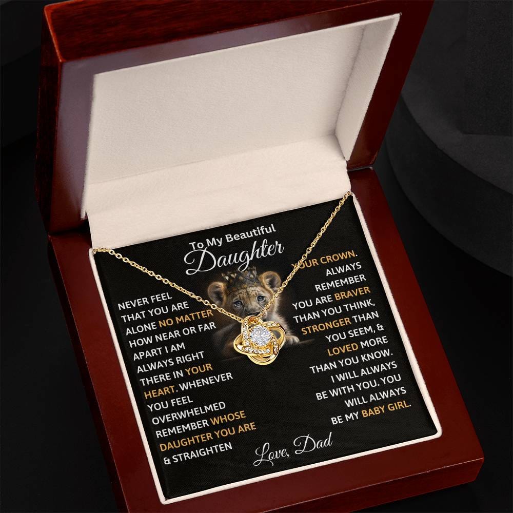 To My Beautiful Daughter - Love Knot Necklace Gift Set - TJ027