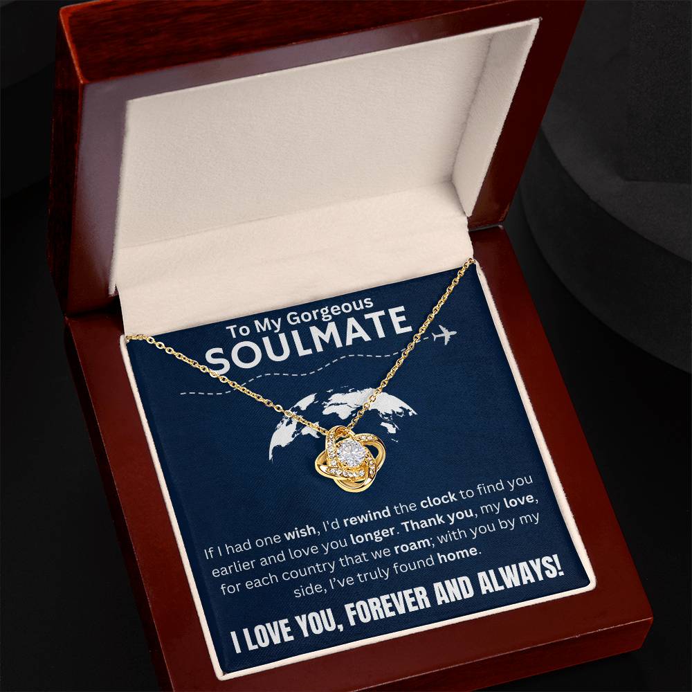 To My Gorgeous Soulmate - Love Knot Necklace Gift Set - TJ055