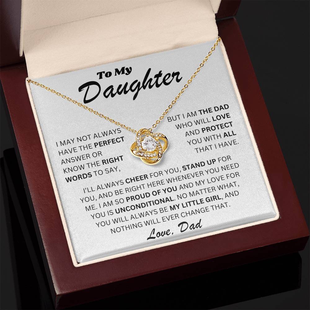 To My Daughter - Love Dad - Love Knot Necklace - TJ073