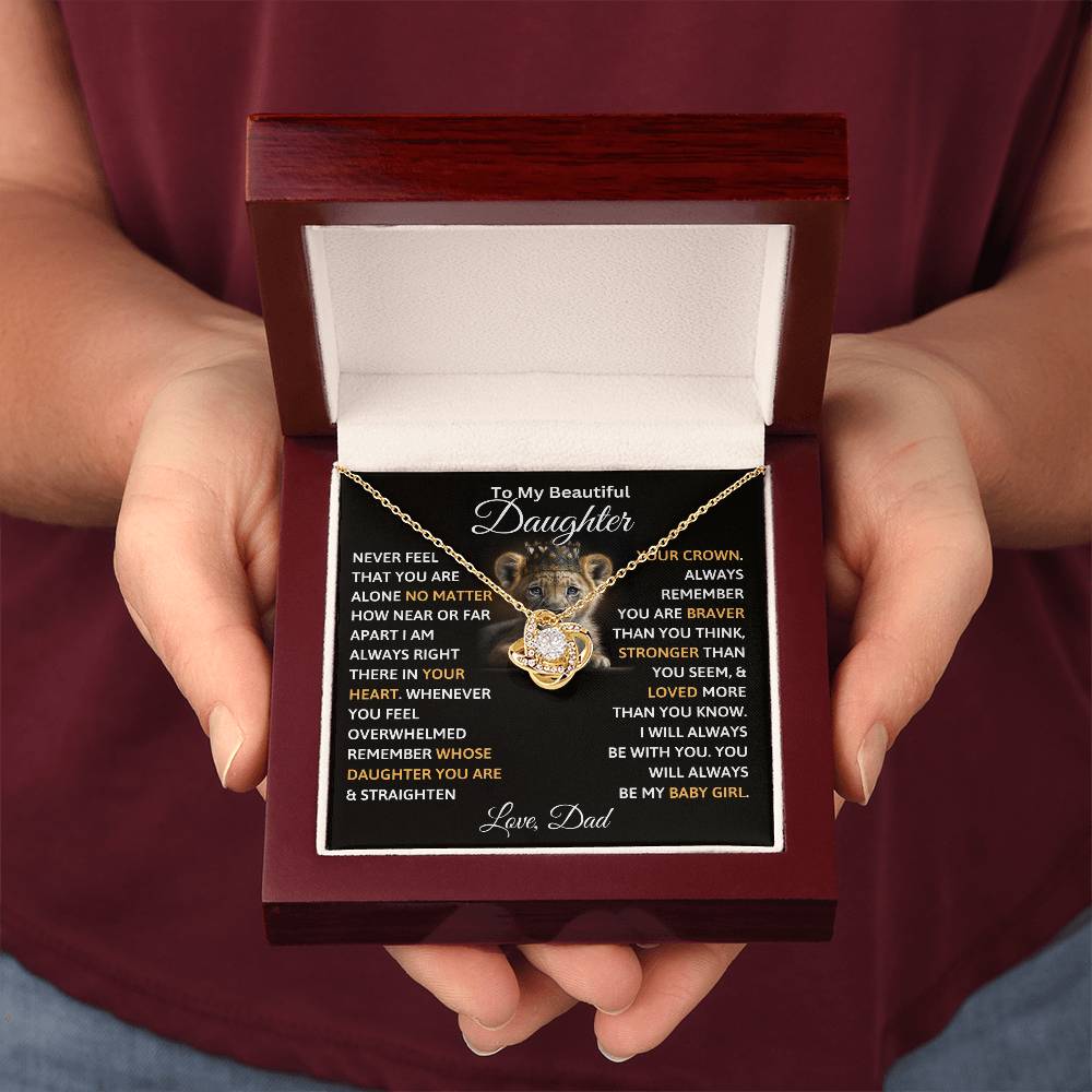 To My Beautiful Daughter - Love Knot Necklace Gift Set - TJ027