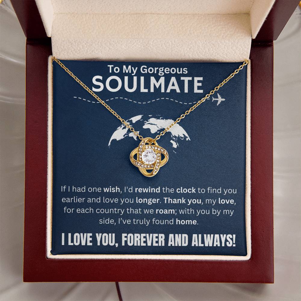 To My Gorgeous Soulmate - Love Knot Necklace Gift Set - TJ055
