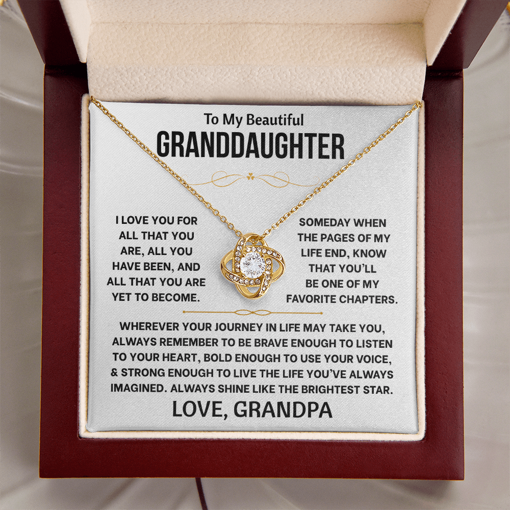 To My Beautiful Granddaughter - Love Knot Gift Set - TJ192