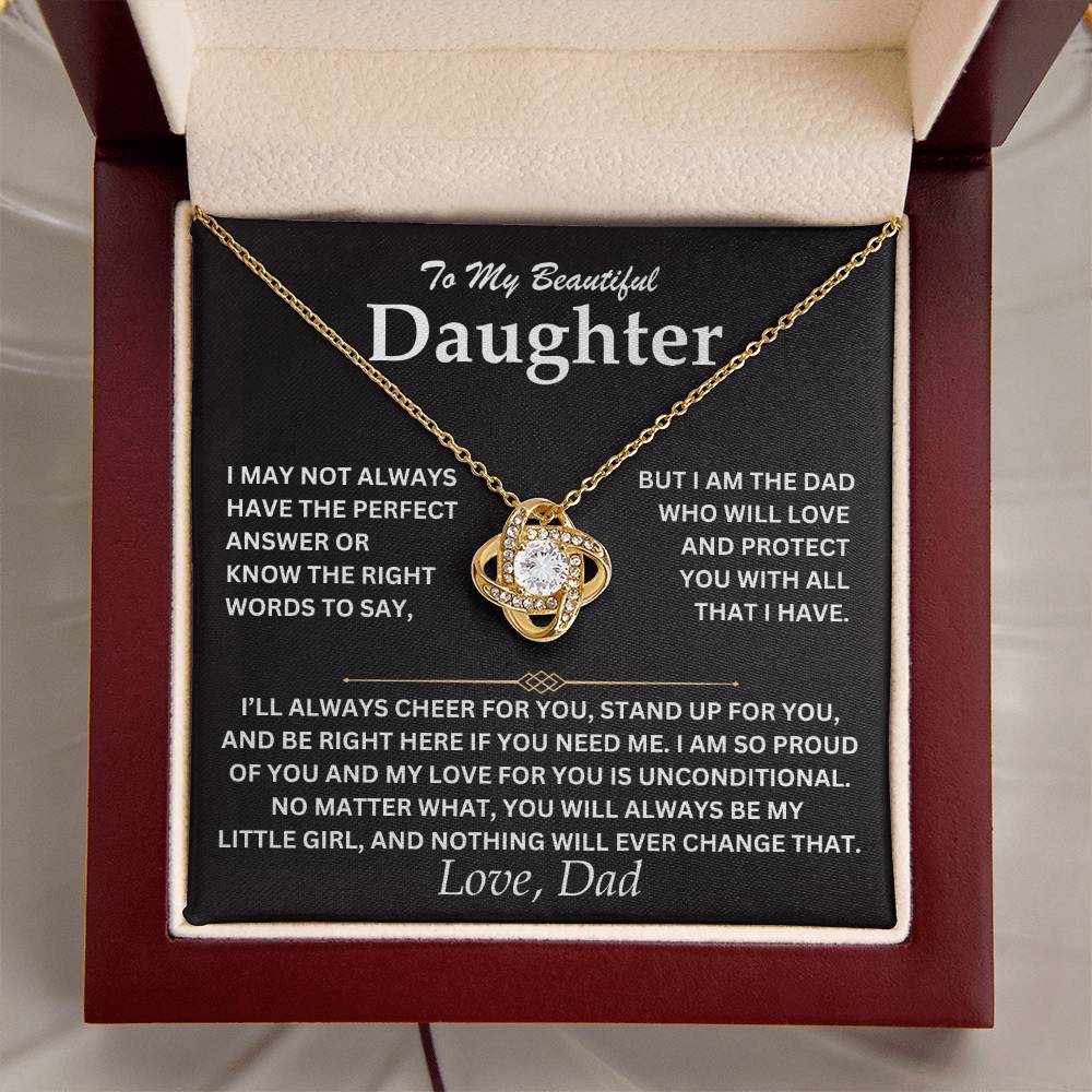 To My Daughter - Love Dad - Love Knot Necklace - TJ073V2