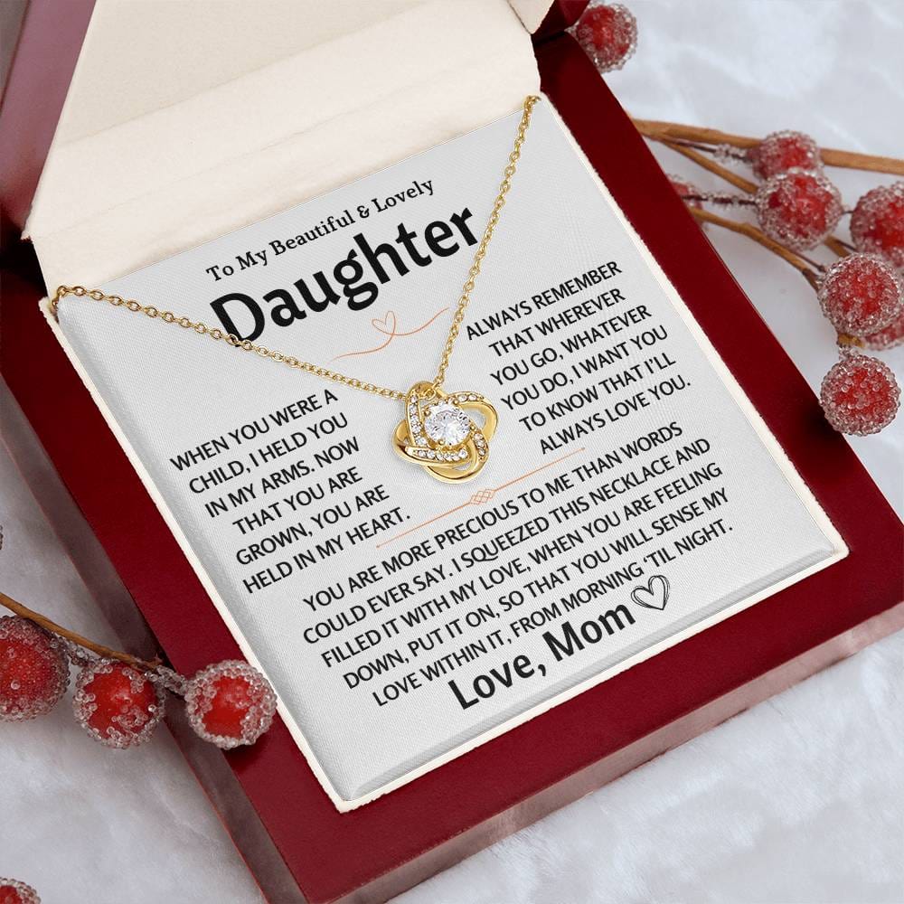 To My Beautiful & Lovely Daughter - Love knot Gift Set - TJ106