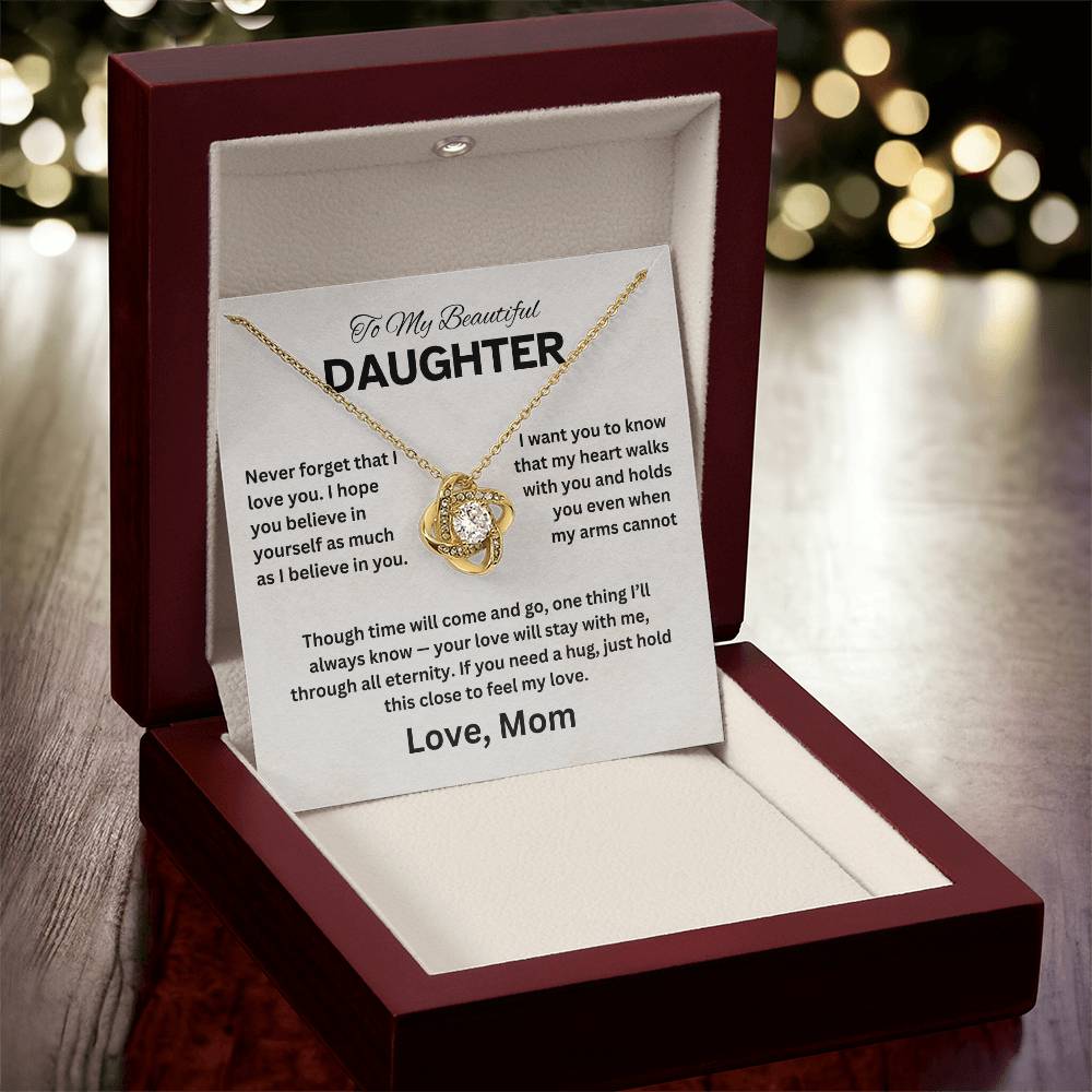 To My Daughter - Love Knot Necklace Gift Set - TJ061