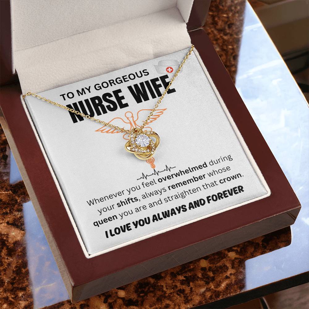 To My Gorgeous Nurse Wife - Love Knot Necklace - TJ051