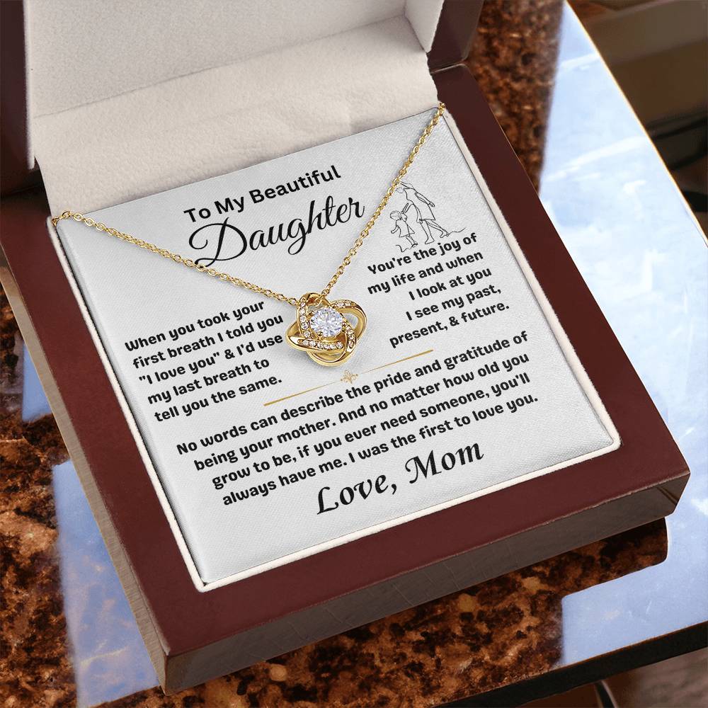 To My Daughter - Love Knot Necklace Gift Set - TJ061