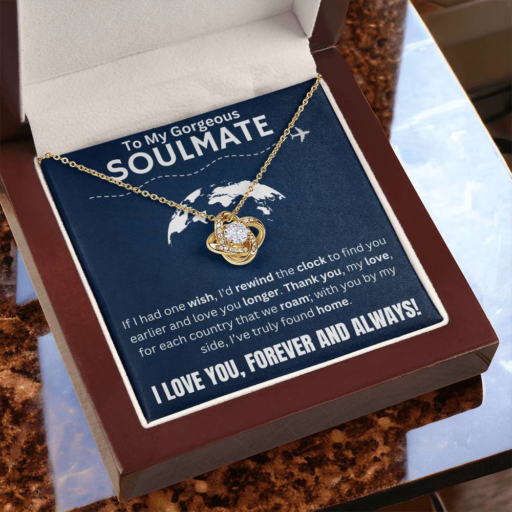 To My Gorgeous Soulmate - Love Knot Necklace Gift Set - TJ055