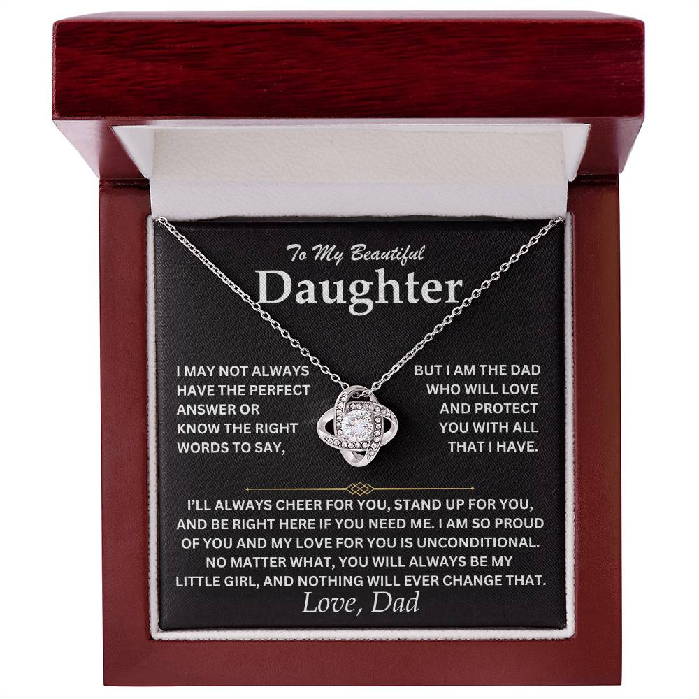 To My Daughter - Love Dad - Love Knot Necklace - TJ073V2