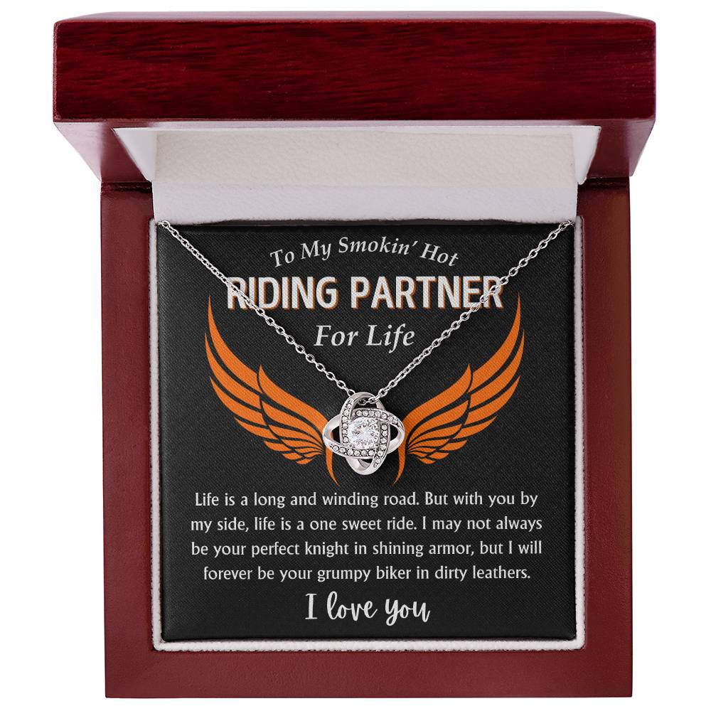 To My Smokin' Hot Riding Partner - Love Knot Necklace - TJ087