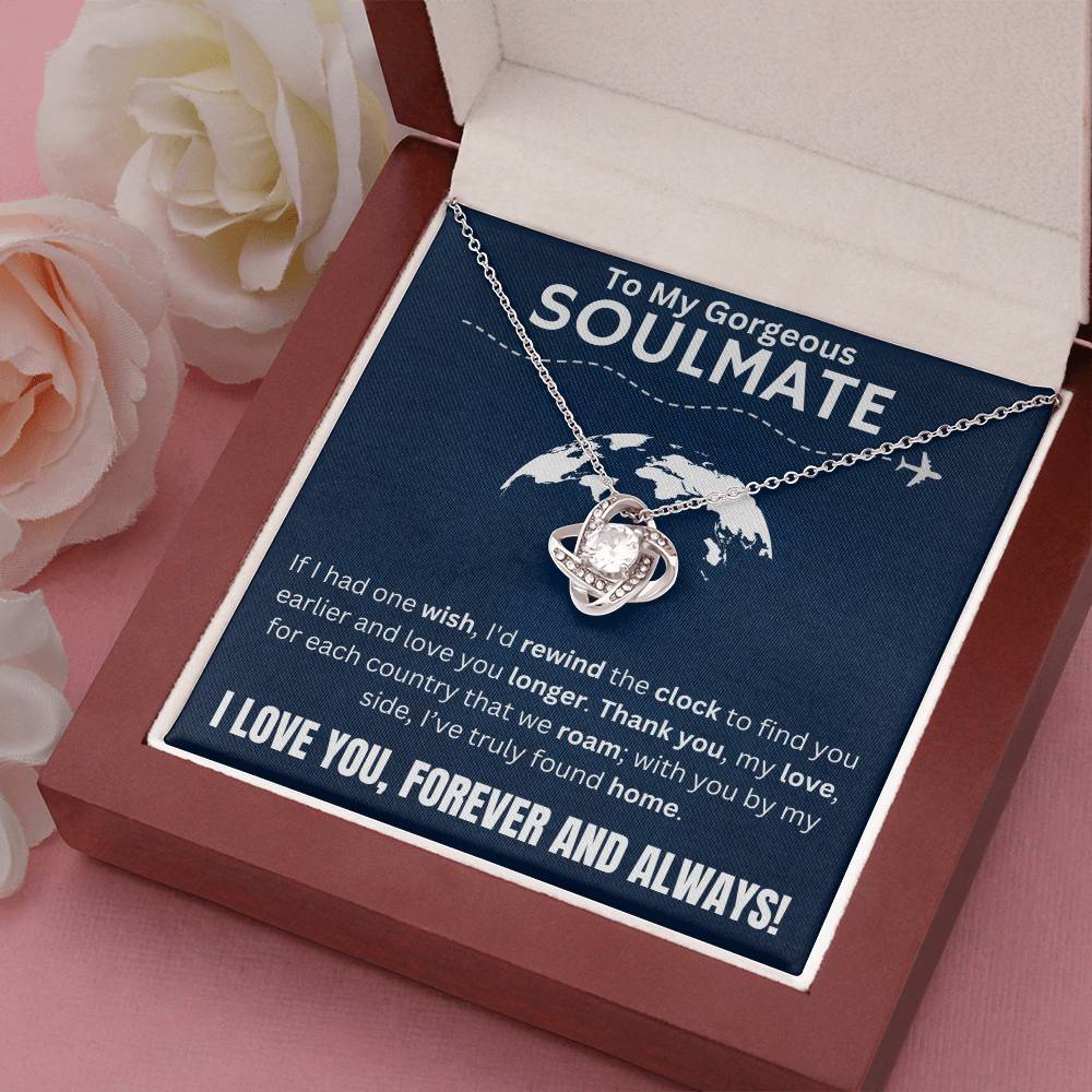 To My Gorgeous Soulmate - Love Knot Necklace Gift Set - TJ055