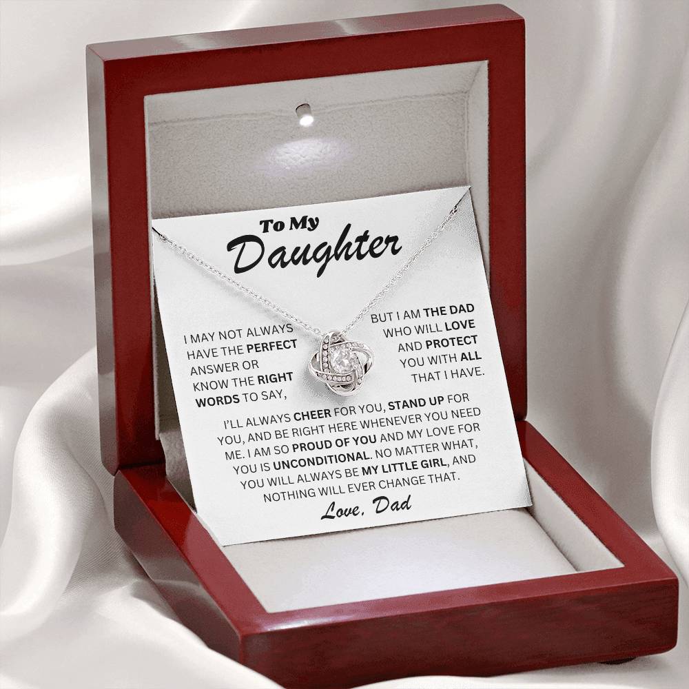 To My Daughter - Love Dad - Love Knot Necklace - TJ073