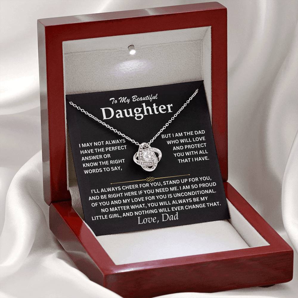 To My Daughter - Love Dad - Love Knot Necklace - TJ073V2