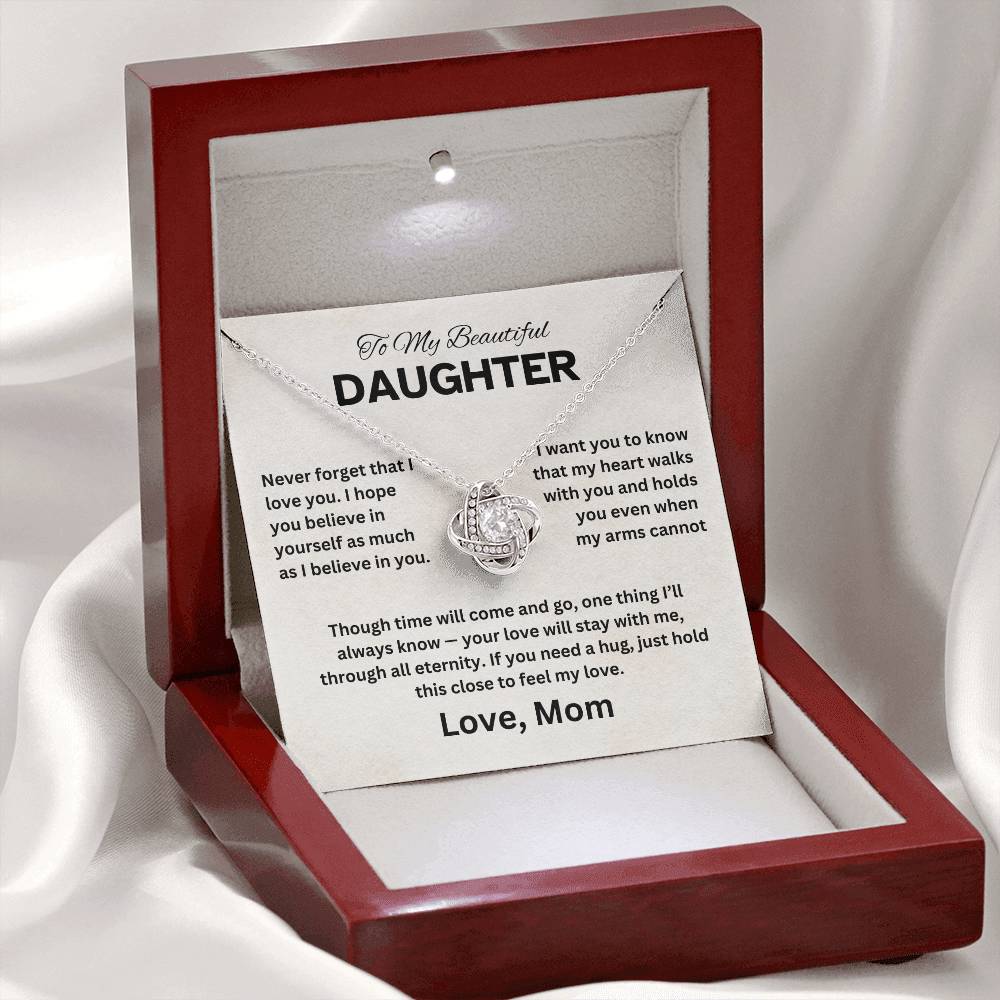 To My Daughter - Love Knot Necklace Gift Set - TJ061