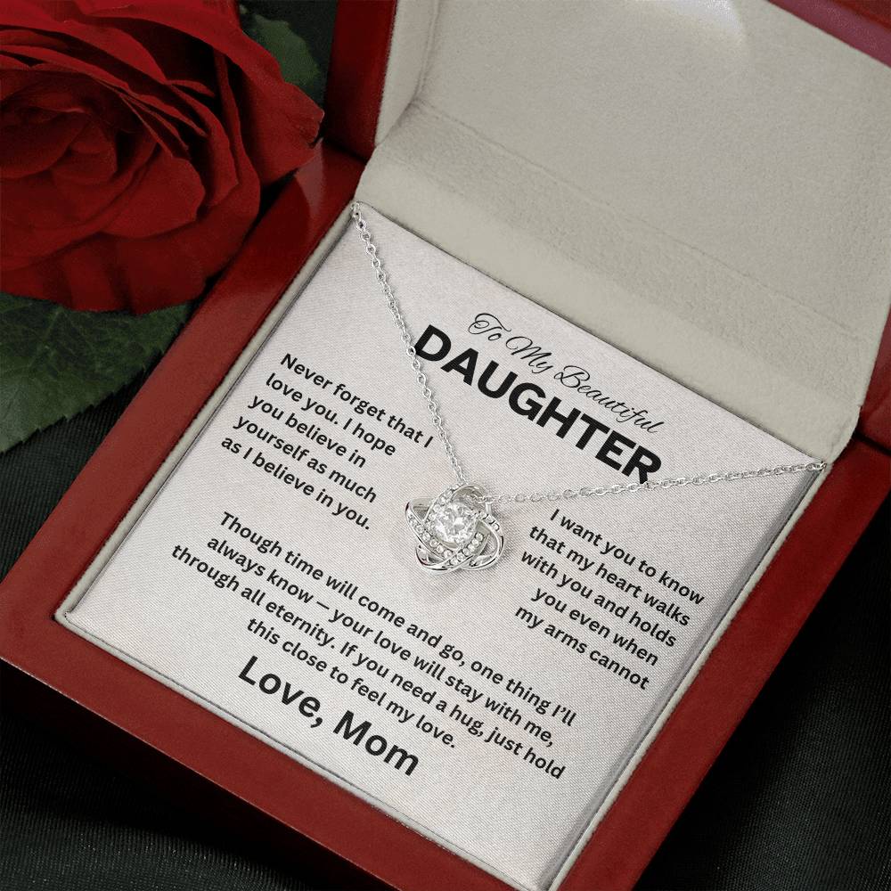 To My Daughter - Love Knot Necklace Gift Set - TJ061