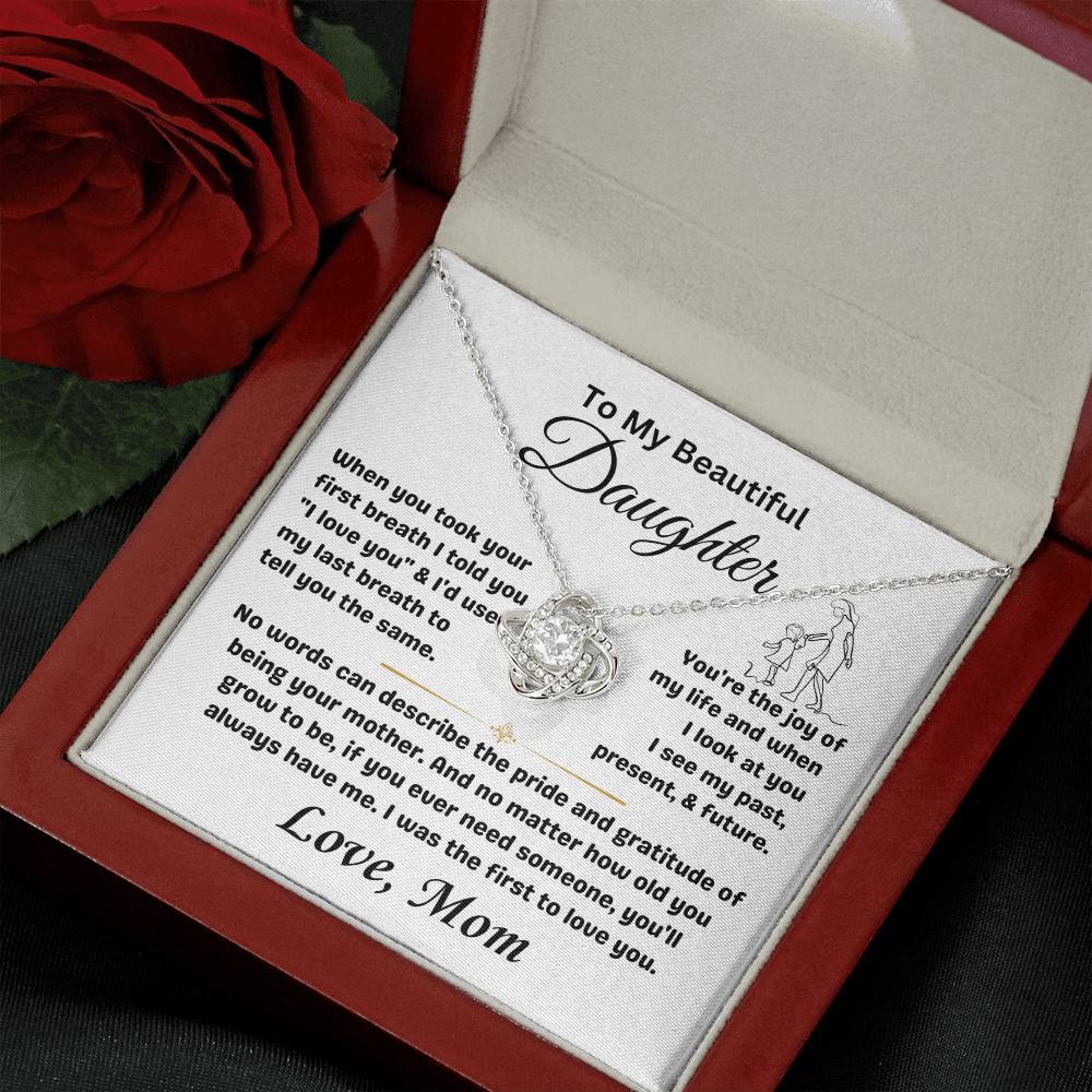 To My Daughter - Love Knot Necklace Gift Set - TJ061