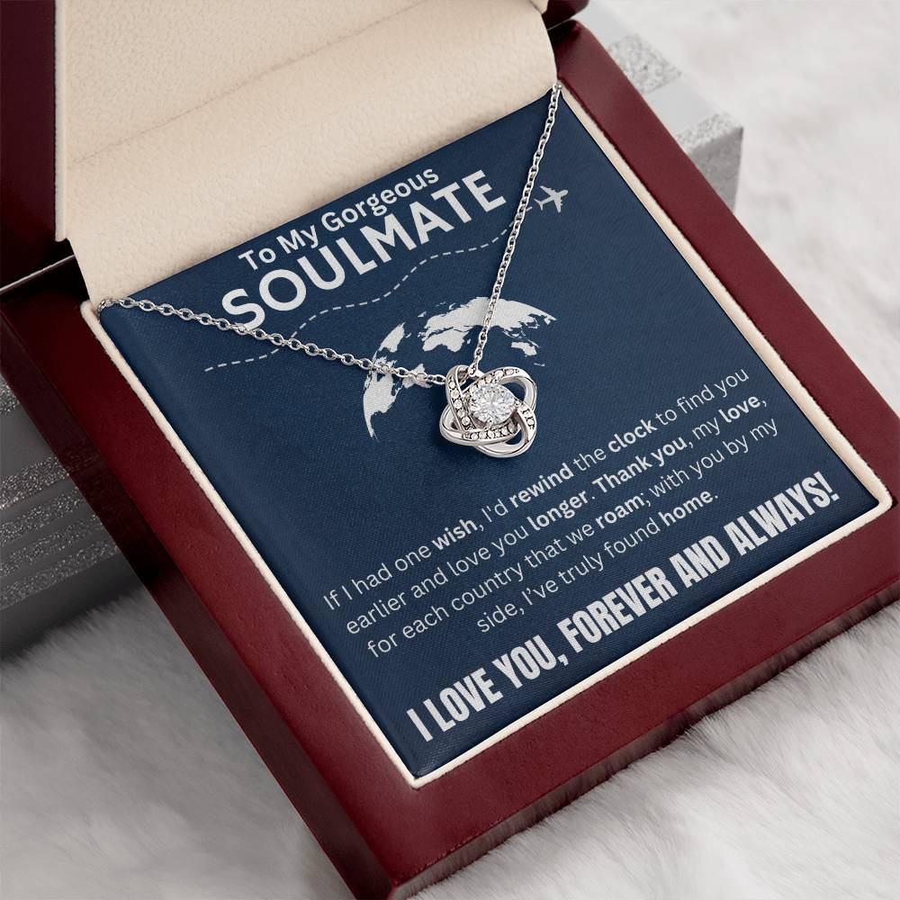 To My Gorgeous Soulmate - Love Knot Necklace Gift Set - TJ055