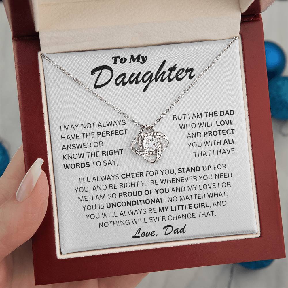 To My Daughter - Love Dad - Love Knot Necklace - TJ073