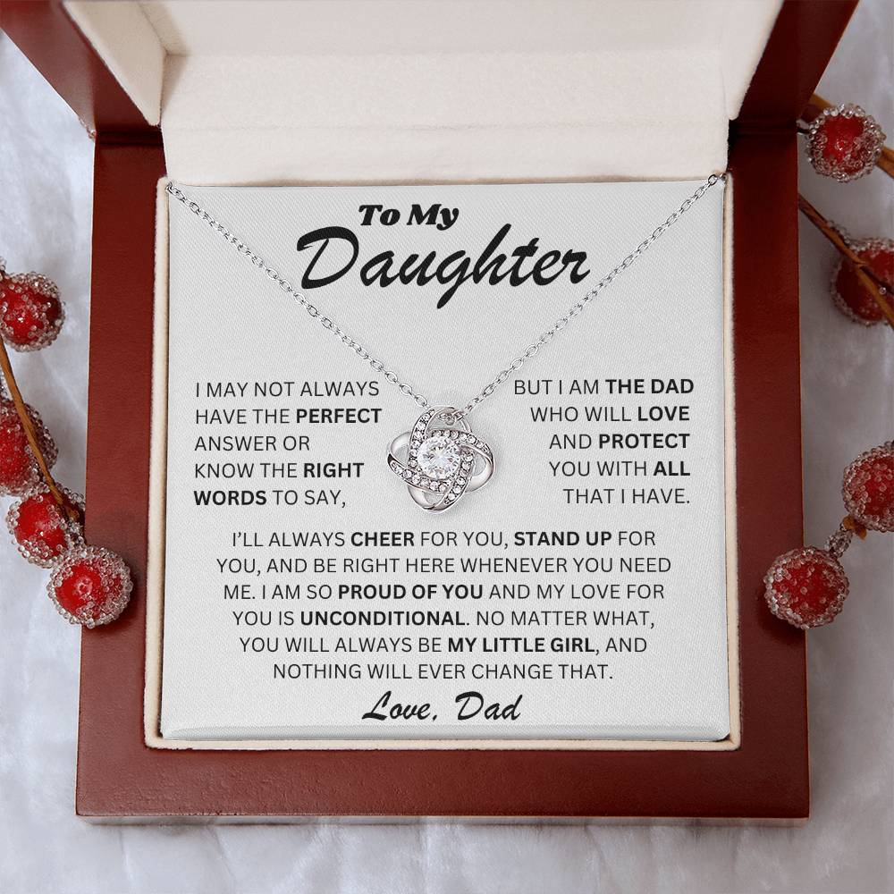 To My Daughter - Love Dad - Love Knot Necklace - TJ073