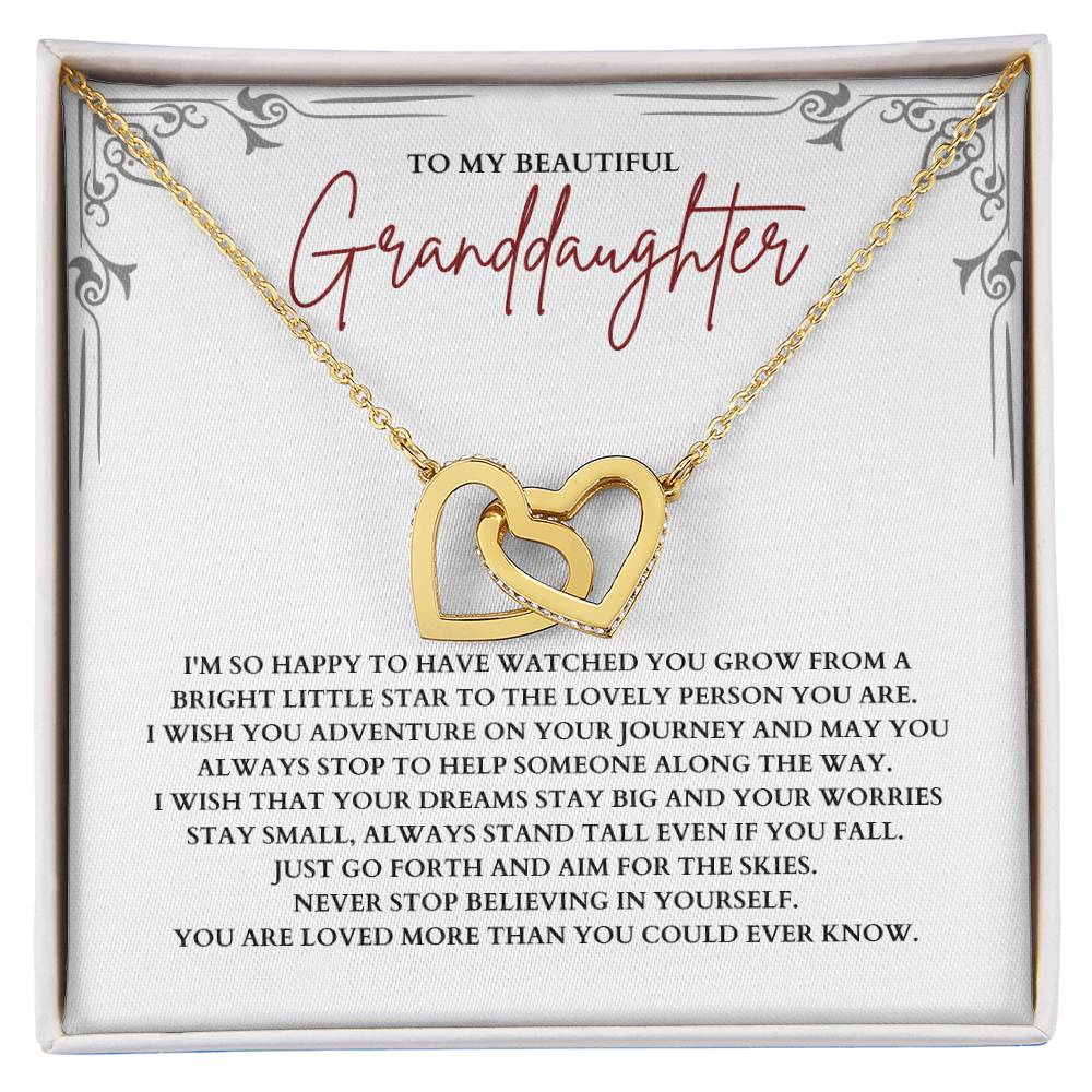 To My Granddaughter - Interlocking Hearts Necklace - SP003