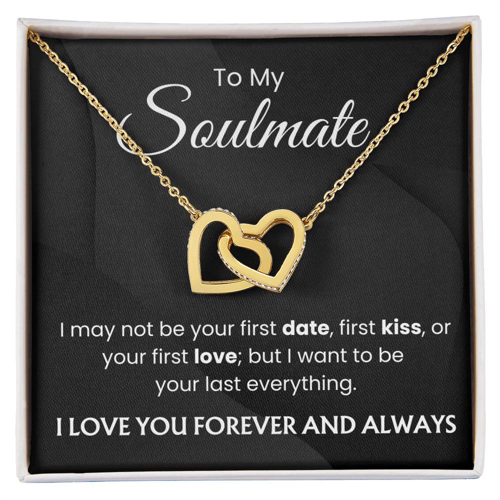 To My Soulmate - Interlocking Hearts Necklace Gift Set - TJ029