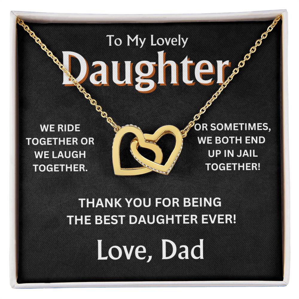 To My Lovely Daughter - Love Dad - Interlocking Hearts Gift Set - TJ101