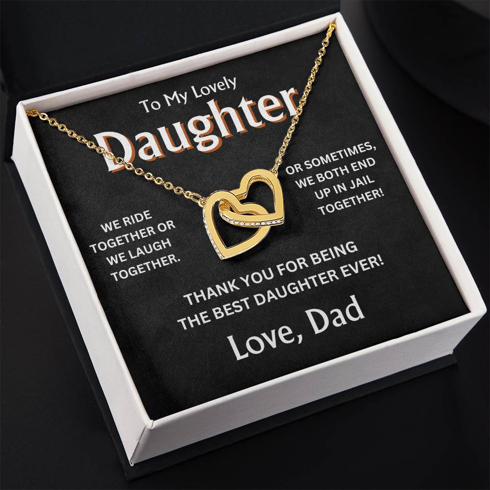 To My Lovely Daughter - Love Dad - Interlocking Hearts Gift Set - TJ101