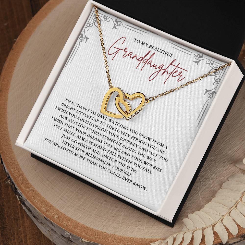 To My Granddaughter - Interlocking Hearts Necklace - SP003