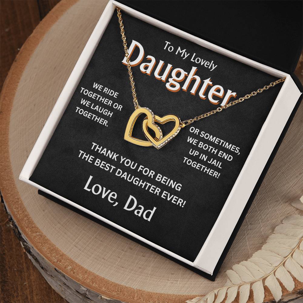 To My Lovely Daughter - Love Dad - Interlocking Hearts Gift Set - TJ101