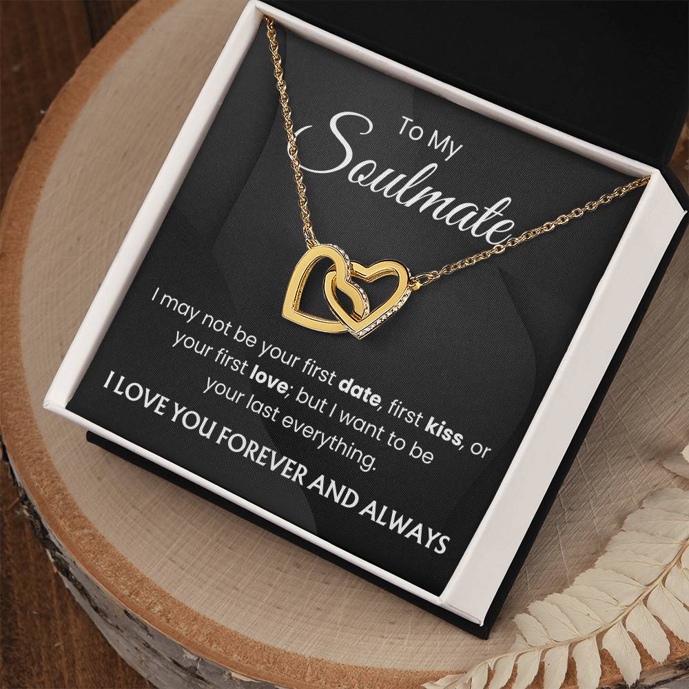 To My Soulmate - Interlocking Hearts Necklace Gift Set - TJ029