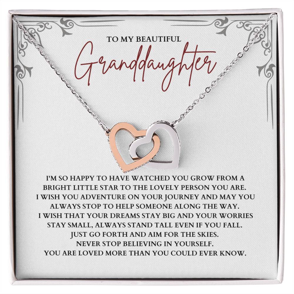 To My Granddaughter - Interlocking Hearts Necklace - SP003