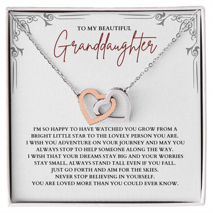 To My Granddaughter - Interlocking Hearts Necklace - SP003