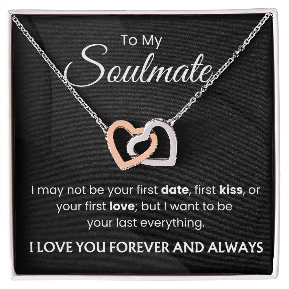 To My Soulmate - Interlocking Hearts Necklace Gift Set - TJ029