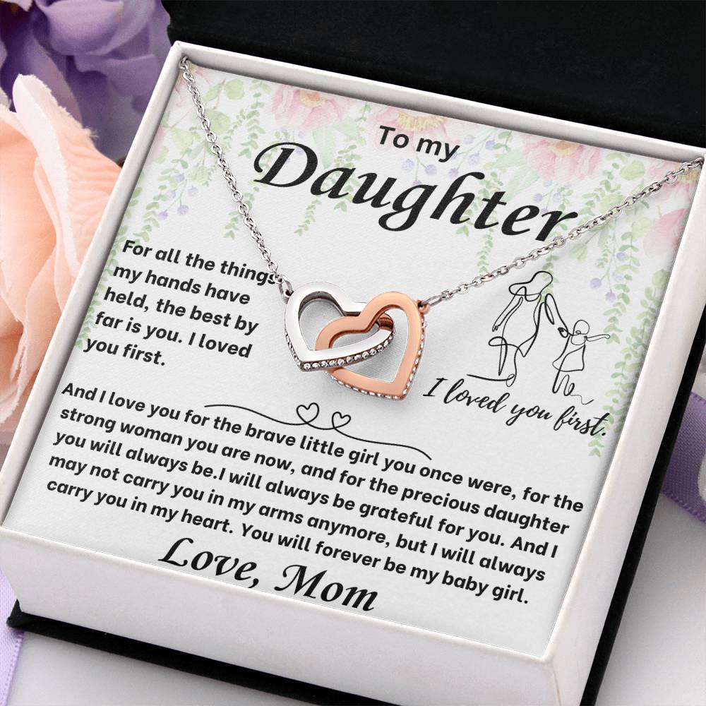 To My Daughter from Mom - Interlocking Hearts Necklace Gift Set - TJ018