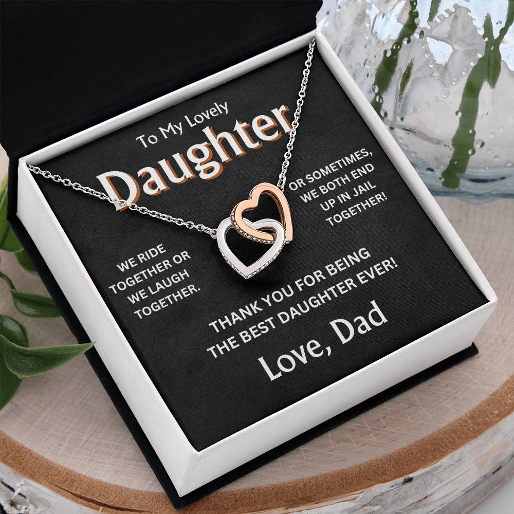 To My Lovely Daughter - Love Dad - Interlocking Hearts Gift Set - TJ101