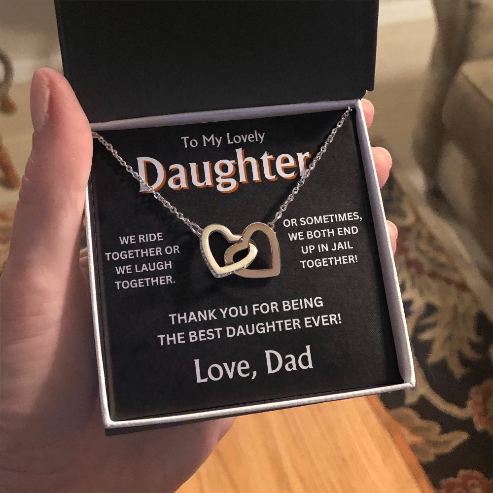 To My Lovely Daughter - Love Dad - Interlocking Hearts Gift Set - TJ101