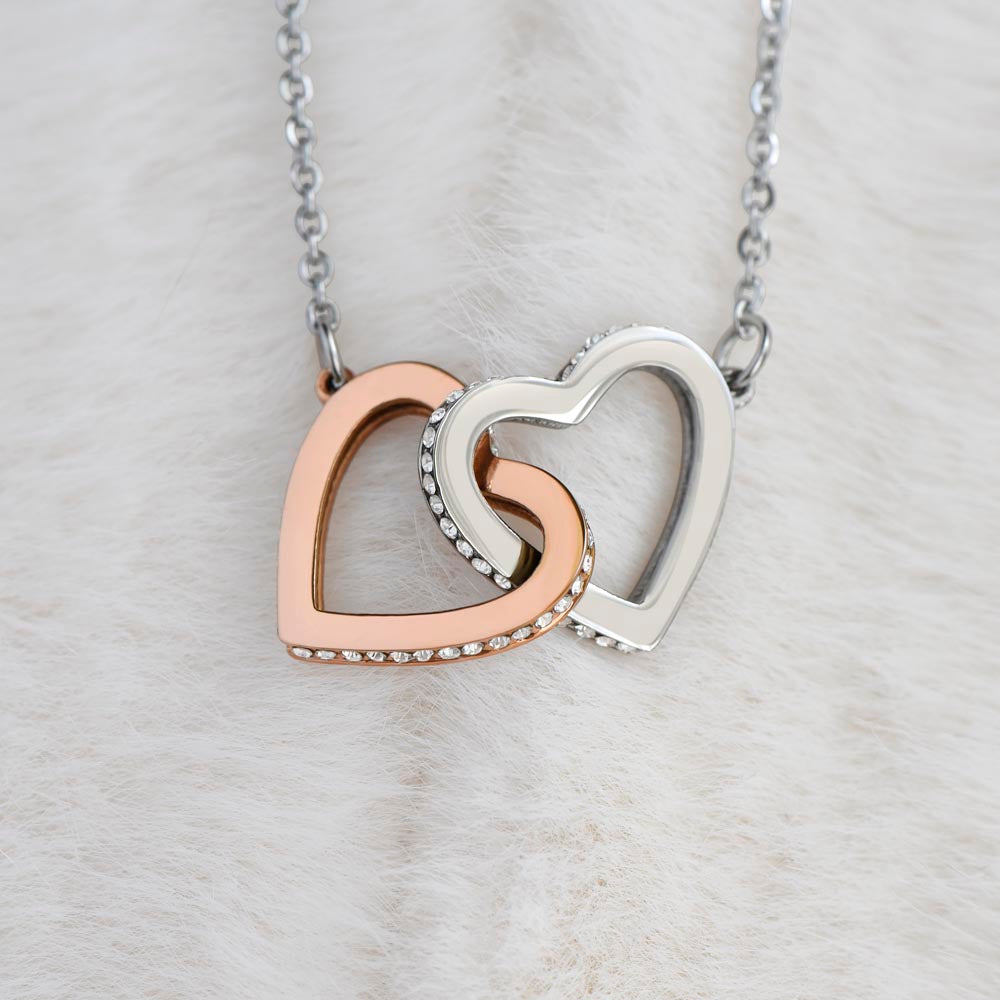 To My Badass Daughter - Interlocking Hearts Necklace Gift Set - TJ021