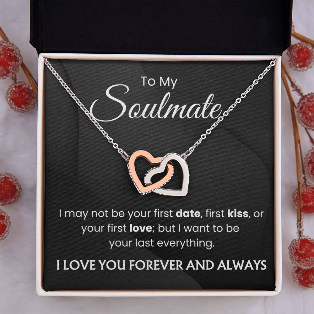 To My Soulmate - Interlocking Hearts Necklace Gift Set - TJ029