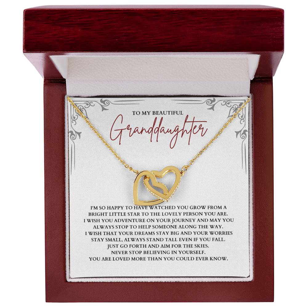 To My Granddaughter - Interlocking Hearts Necklace - SP003