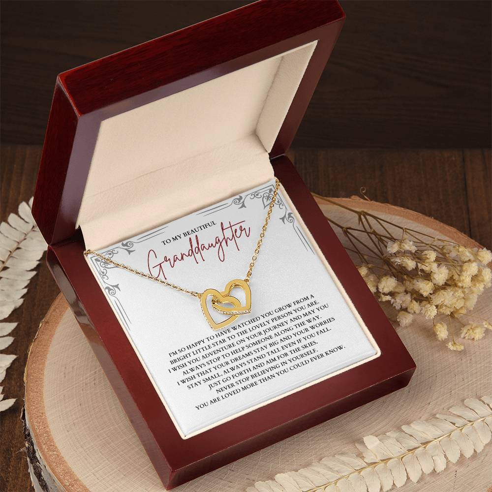 To My Granddaughter - Interlocking Hearts Necklace - SP003