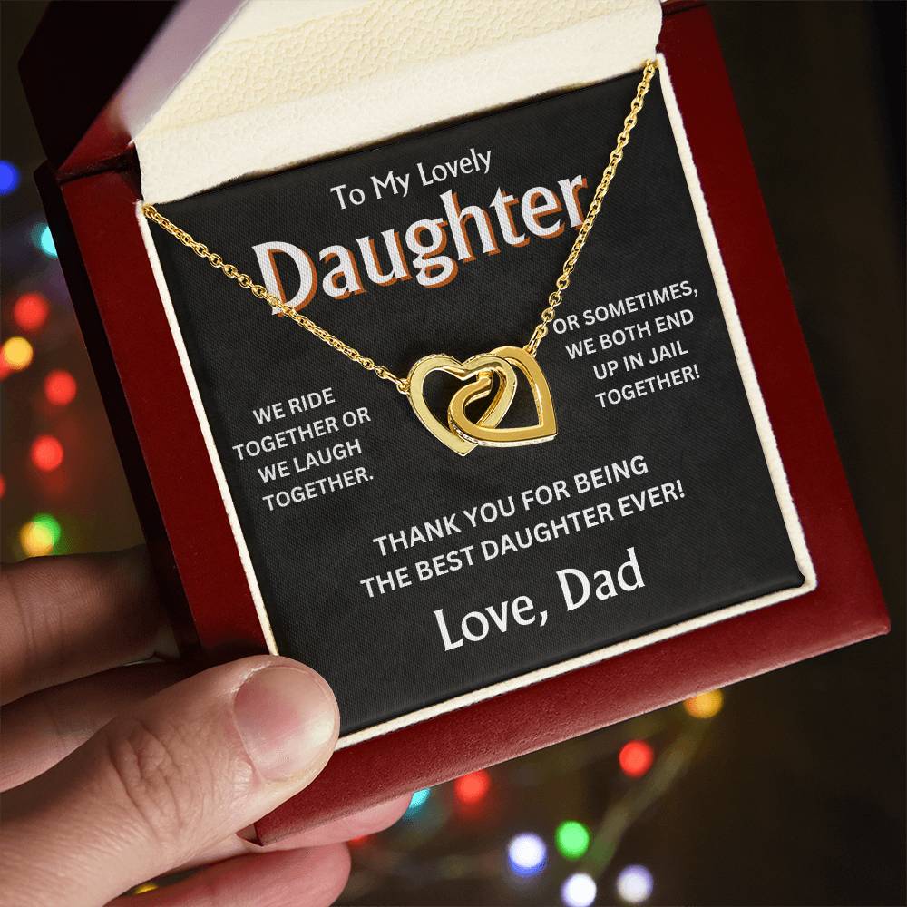 To My Lovely Daughter - Love Dad - Interlocking Hearts Gift Set - TJ101
