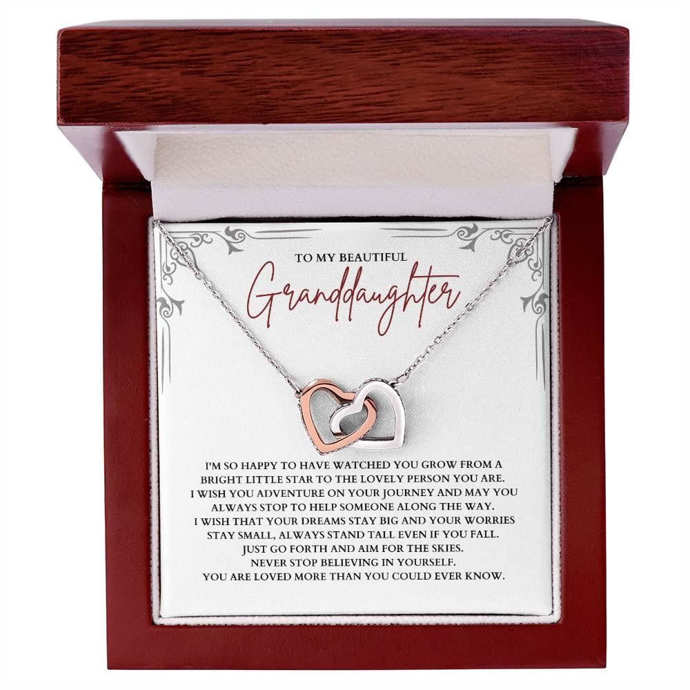 To My Granddaughter - Interlocking Hearts Necklace - SP003