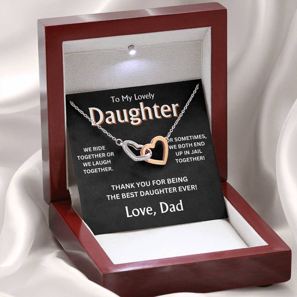 To My Lovely Daughter - Love Dad - Interlocking Hearts Gift Set - TJ101