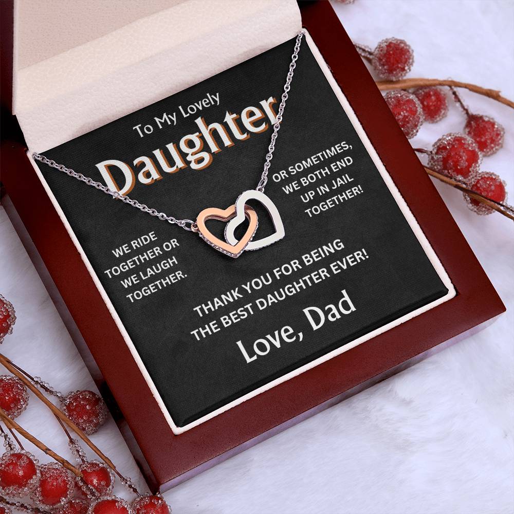 To My Lovely Daughter - Love Dad - Interlocking Hearts Gift Set - TJ101