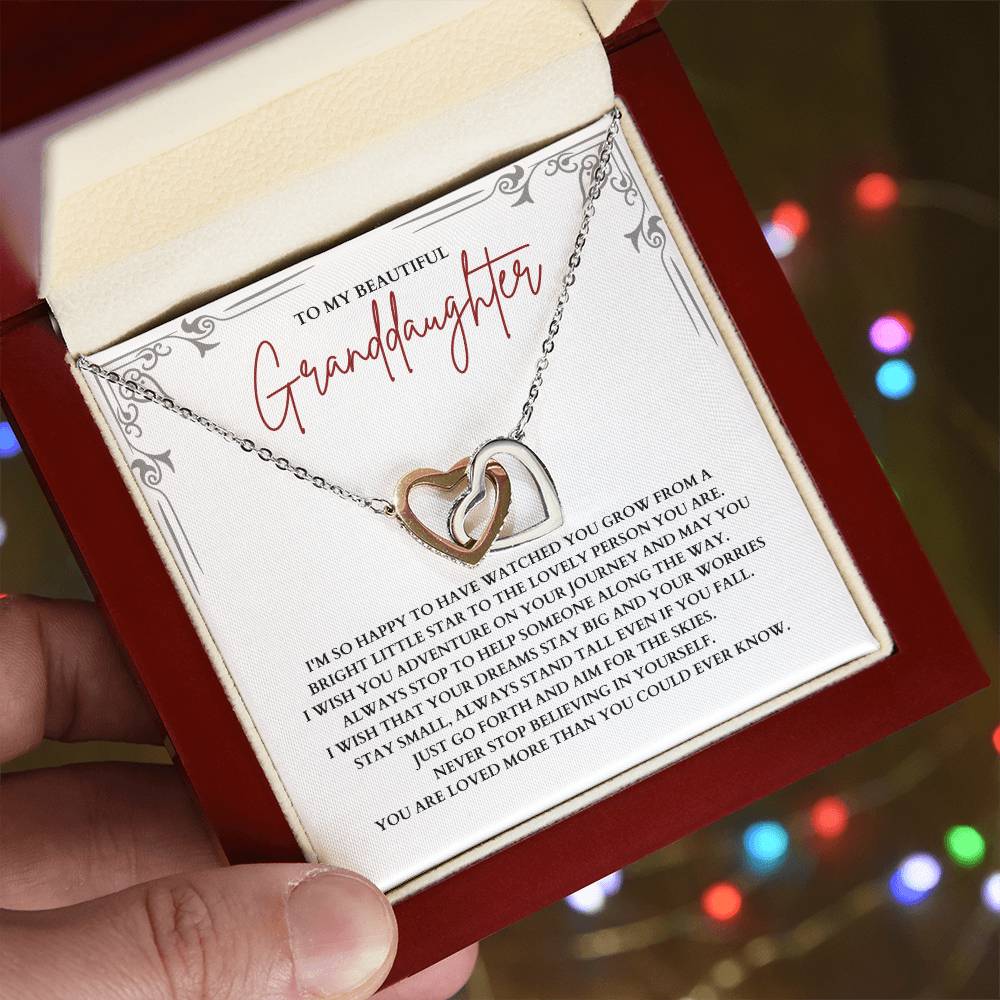 To My Granddaughter - Interlocking Hearts Necklace - SP003